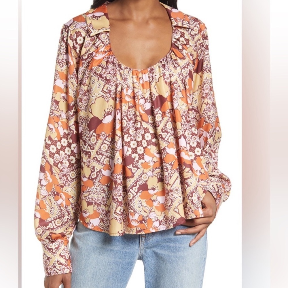 NWOT FREE PEOPLE S/P Floral Patterned Women's Top